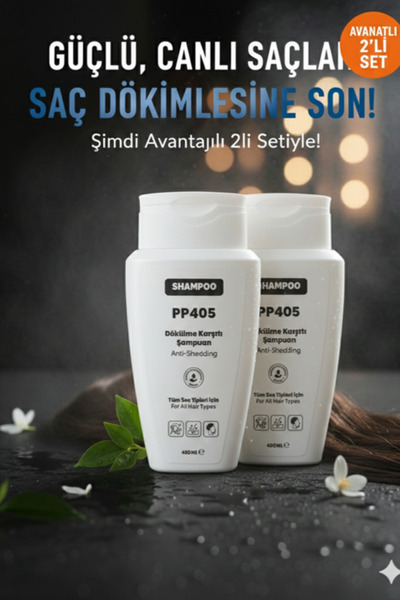 pp405 Anti-Hair Loss Shampoo - Strengthening and Form-Enhancing Care, Advantageous Set of 2