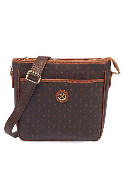 Tergan Kahverengi Print Kadın Çapraz Askılı Çanta - S26Y1PR09128-T4J