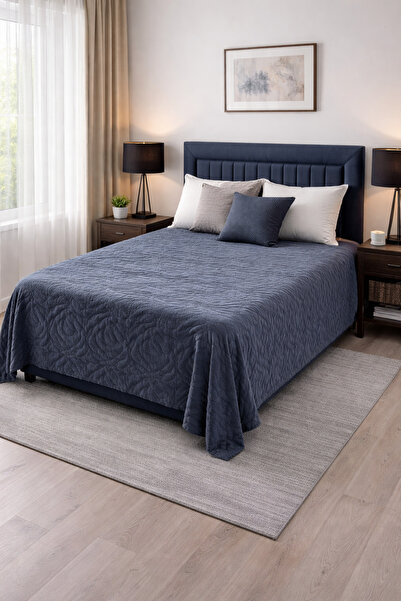 uzhanem غطاء سرير مزدوج من قماش ويلسوفت مقاس 240 × 250 سم (بدون وسادة)