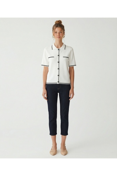 Yargıcı Regular Shirt Collar Short Sleeve Sweater