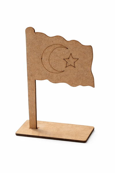 YAHO OYUNCAĞIN DOĞAL HALİ Ahşap Boyanabilir Bayrak