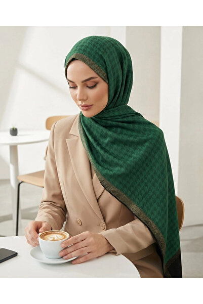 Arwella TÜL DETAYLI SİMLİ ŞAL-Yeşil