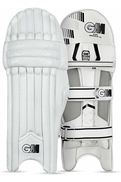 GM Leather Batting Legguard Icon Original L.E. LH Men White Cricket Protectio...