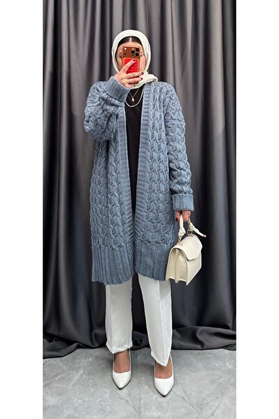 NİSUM MODA Thick Knitted Knitwear Cardigan