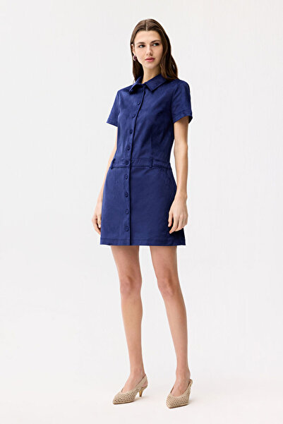 adL Kısa Kollu Süet Elbise