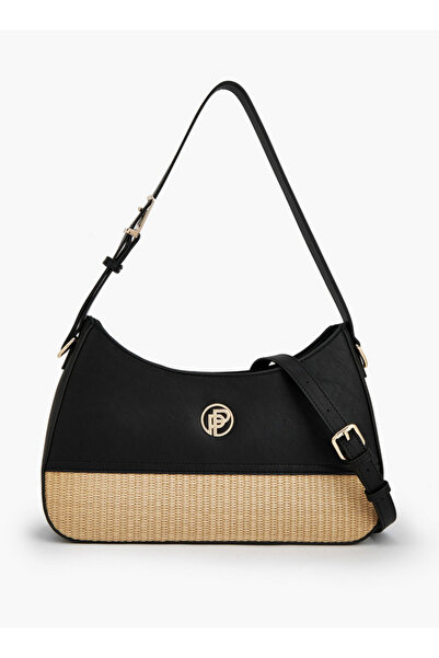 Peppermint Textured Shoulder Bag with Zip Closure