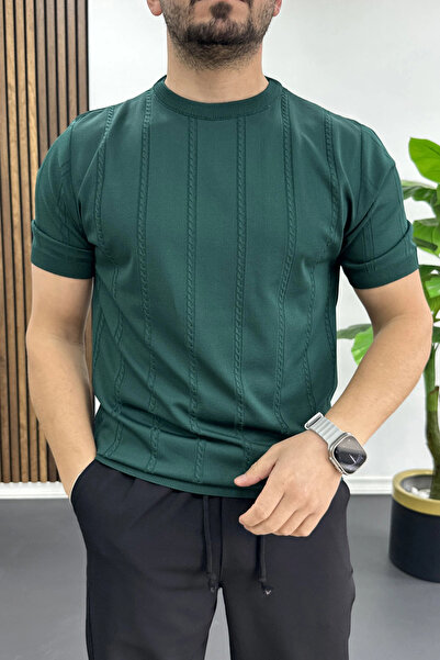 Edwox Tricou cu imprimeu pentru bărbați, verde Edw454