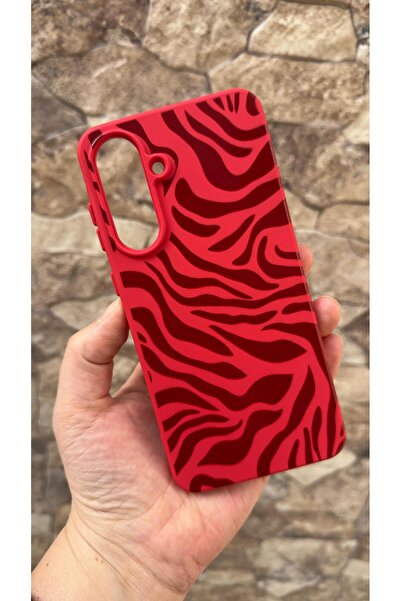 Vip Case Samsung Galaxy A56 Compatible Red Zebra Patterned Silicone Shock Abs...