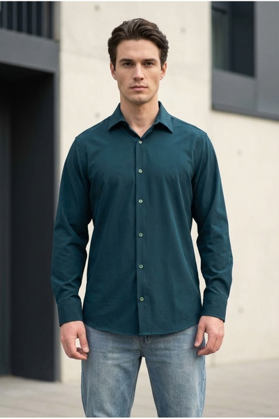 bombe Men's Easy-Iron Oversize Classic Shirt