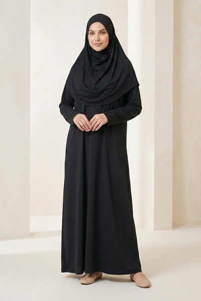 Mnk Baby&Kids Practical Hijab Women's Prayer Dress M00802 Black