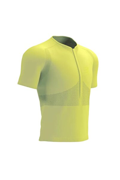 Compressport Men's Trail Half-Zip Fitted SS Running T-Shirt 2024-Green-S