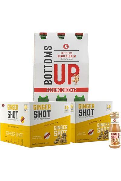 The Ginger People مجموعة مشروب الزنجبيل مع 38 عبوة | 6 عبوات مشروب الزنجبيل (...