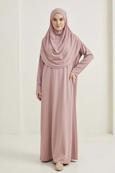 Mnk Baby&Kids Practical Hijab Women's Prayer Dress M00802 Dried Rose