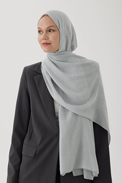 Astra Plus Women's Islamic Clothing Seasonal Light Gray Color Jacquard Shawl ...