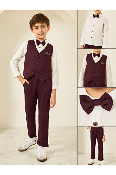 Styli طقم قميص وبنطال للأولاد مع سترة وربطة عنق