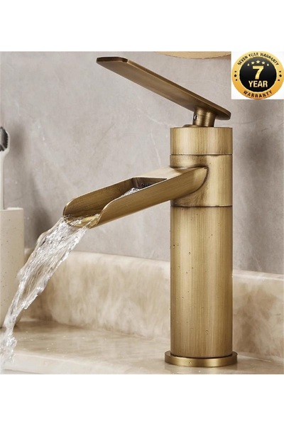 OEM Banyo Lavabo Bataryası Antik Renk Şelale Yeni Tasarım 7 Yıl Garantili İthal