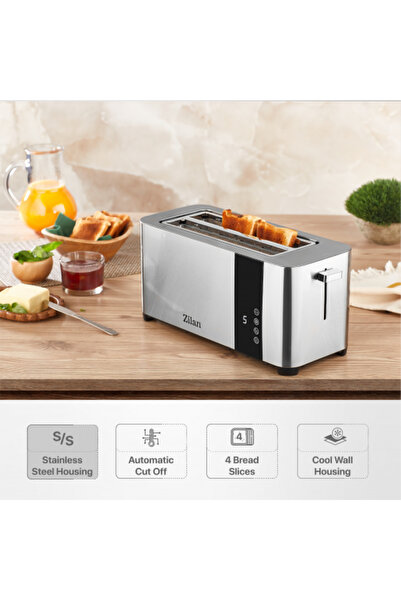 Zilan Prajitor paine ZLN6234 digital tactil 1400W - 7 nivele prajire, inox pr...