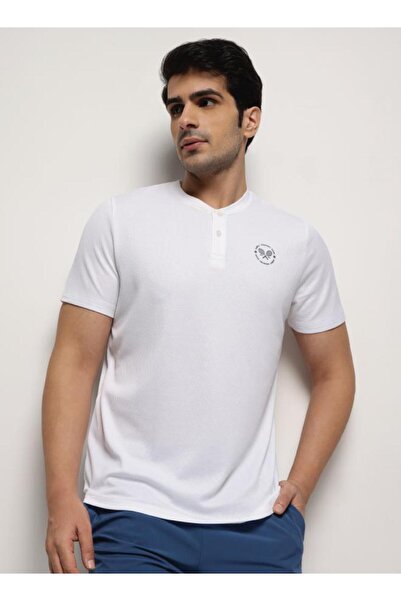 Zaecy Mandarin Collar T-shirt – Pearl White