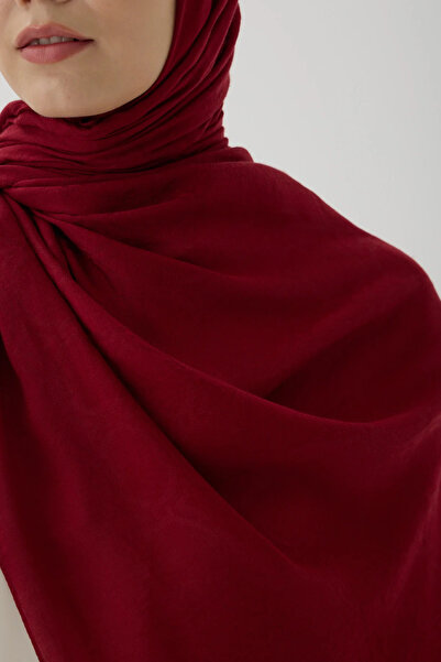 Bonnie Clyde Women's Islamic Clothing Seasonal Red Color Jacquard Shawl with ...