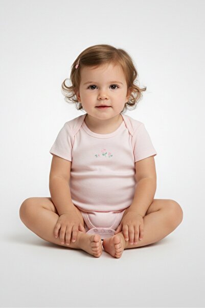 Bonjour Bebe Toddlers Girl 3 Packs Floral Print Short Sleeve Bodysuit Set, Mu...