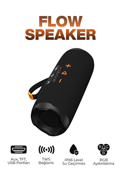 SEYUTECH Bluetooth Hoparlör RGB Işıklı Tft Aux Usb Girişli Ses Bombası Taşına...