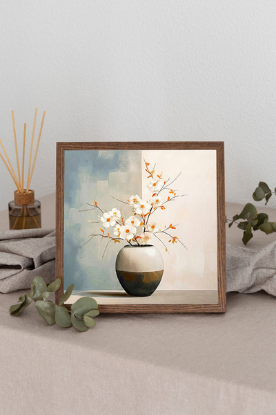 Dekorsiahome Tablou pătrat cu ramă din lemn TK3240