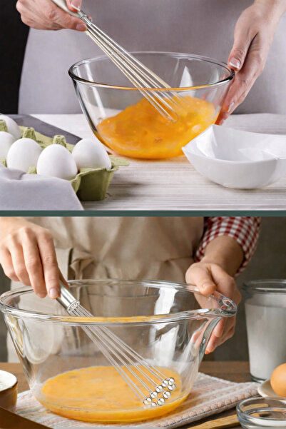 HOMEDEFNE Top-Ended Steel Egg Whisker