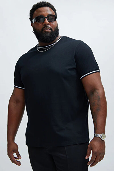 Cool mans Premium Seri %100 Pamuklu Battal Büyük Beden Ribanalı Tişört