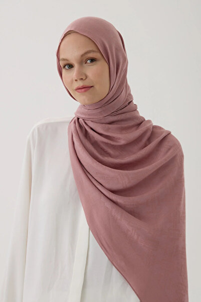 Zeta Group Women's Islamic Clothing Seasonal Dusty Rose Color Jacquard Shawl ...
