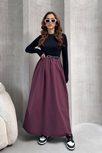 Rabi Shine Women's Maxi Length Skirt, Woven Poplin Top, Modal Soft Stretchy F...