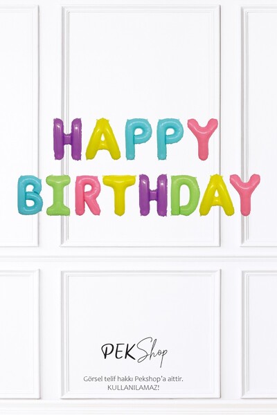 PEKSHOP Multi-Colored Mix Happy Birthday Letter Balloons Birthday Balloon Set