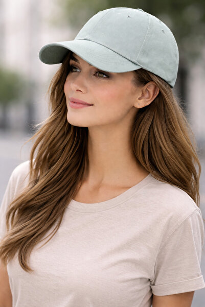 ZERAMİNE Șapcă de baseball simplă verde mentă, cu velcro la spate, reglabilă,...