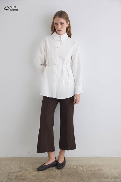 Hooopstore Πολυτελές βαμβακερό υπερμεγέθες λευκό πουκάμισο