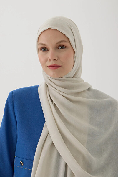 Sereia Women's Islamic Clothing Seasonal Stone Color Jacquard Shawl with Spir...