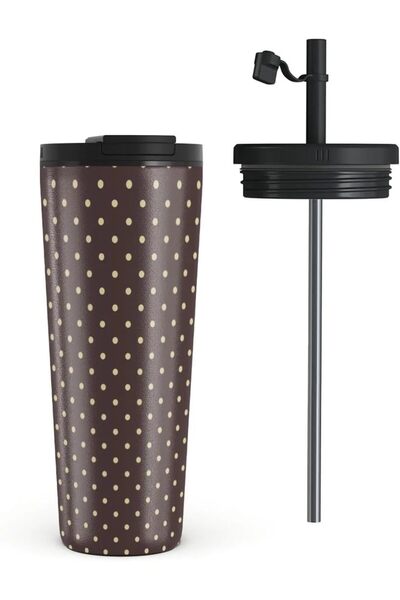 BURGA كوب سفر سعة 700 مل مع غطاء قلاب وماصة - مصنوع من الفولاذ المقاوم للصدأ ...