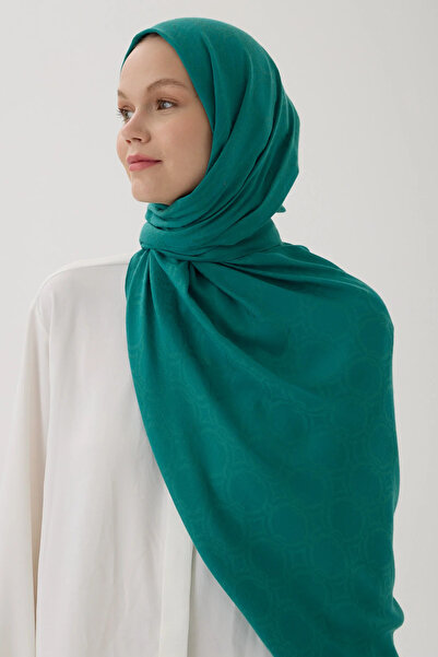 Sereia Women's Islamic Clothing Seasonal Aqua Color Jacquard Shawl with Chain...