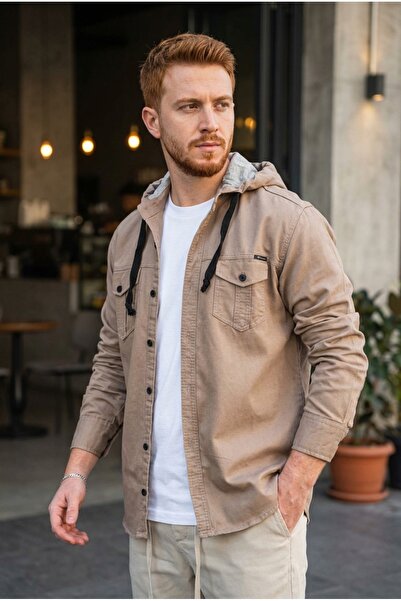 bombe Men's Hooded Denim Shirt