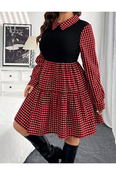 Evendi Short dress, Red/Black