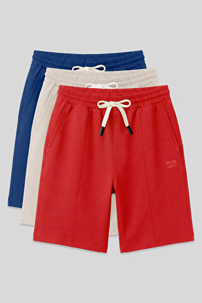 AIR JONES Standard Fit Basic 3-Pack Parliament-Beige-Fiesta Men's Shorts - 81277