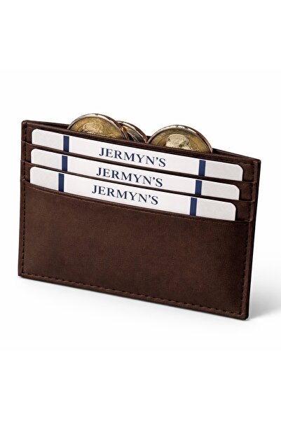 JERMYN'S Men's genuine leather cardholder, Oliver, dark brown