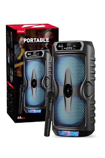 Tastech KABLOSUZ MİKROFONLU BLUETOOTH HOPARLÖR ŞARJLI TAŞINABİLİR SPEAKER 2X15W