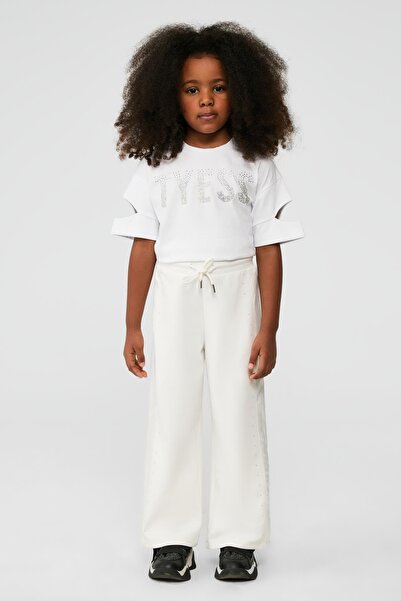 Tyess BG Store Girl's White Sweatpants