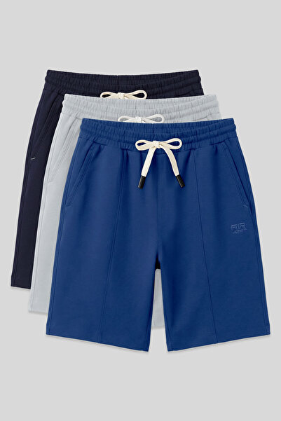 AIR JONES Standard Fit Basic 3-Pack Navy Blue-Stone-Parliament Melange Men's ...