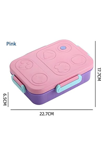 bentopia Renkli Desenli Beslenme Kutusu - 830 ml 3 Bölmeli Çocuk Beslenme Kab...