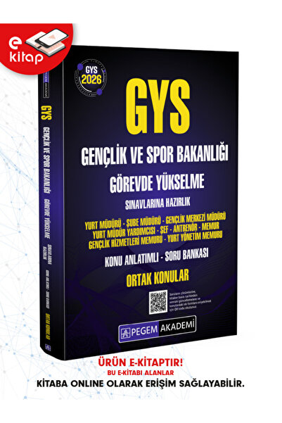Pegem Akademi Yayıncılık 2026 GYS Gençlik ve Spor Bakanlığı Görevde Yükselme ...
