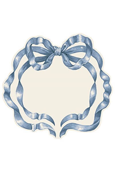 Hester & Cook Die-Cut Heirloom Blue Bow Placemat - 12 Sheets