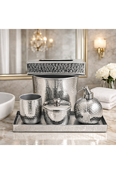Bin shihoon Luxury silver bathroom accessory set from Steel