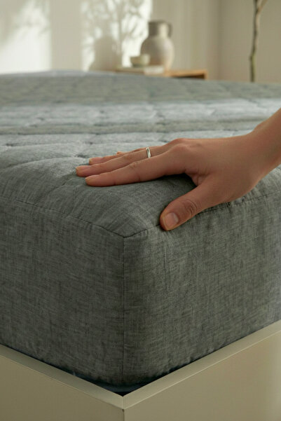 İyi Geceler Türkiye Pamuklu Kapitone Fitted Full Kenar Yatak Koruyucu Alez | Gri