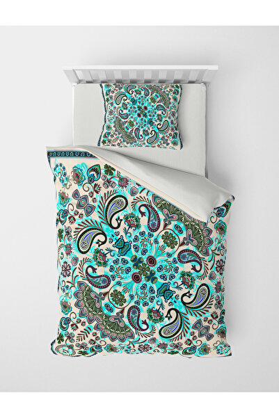 MonoHome 100% Cotton Satin Single Duvet Cover Set Damascus