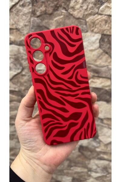 Vip Case Samsung Galaxy A16 Compatible Red Zebra Patterned Silicone Shock Abs...